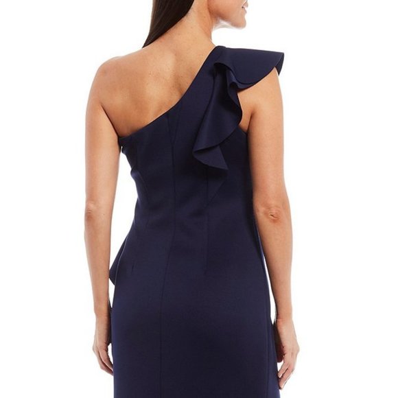 Jessica Howard One Shoulder Ruffle Long Gown - Picture 4 of 7